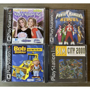 PS1 Games - Bob The Builder, Mary-Kate And Ashley, Sim City 2000, Power Rangers